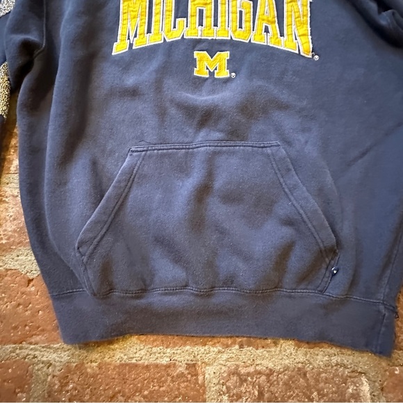 Vintage Michigan Men's Blue Oversized Hoodie Sweatshirt Stars Furst of a Kind - Picture 10 of 16